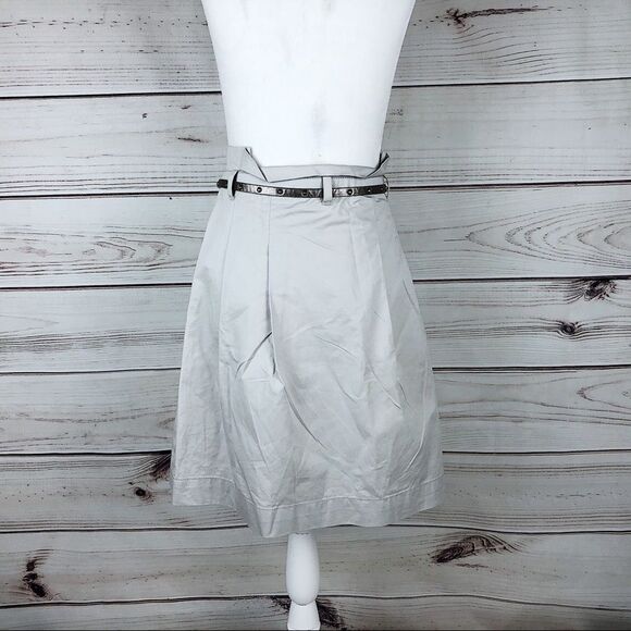 Zara Neutral Pleated Belted Safari Utility Skirt XS - Picture 7 of 8